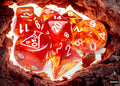 CHX 30073 Nebula Molten/white Luminary Polyhedral 7-Dice Set (with bonus die)