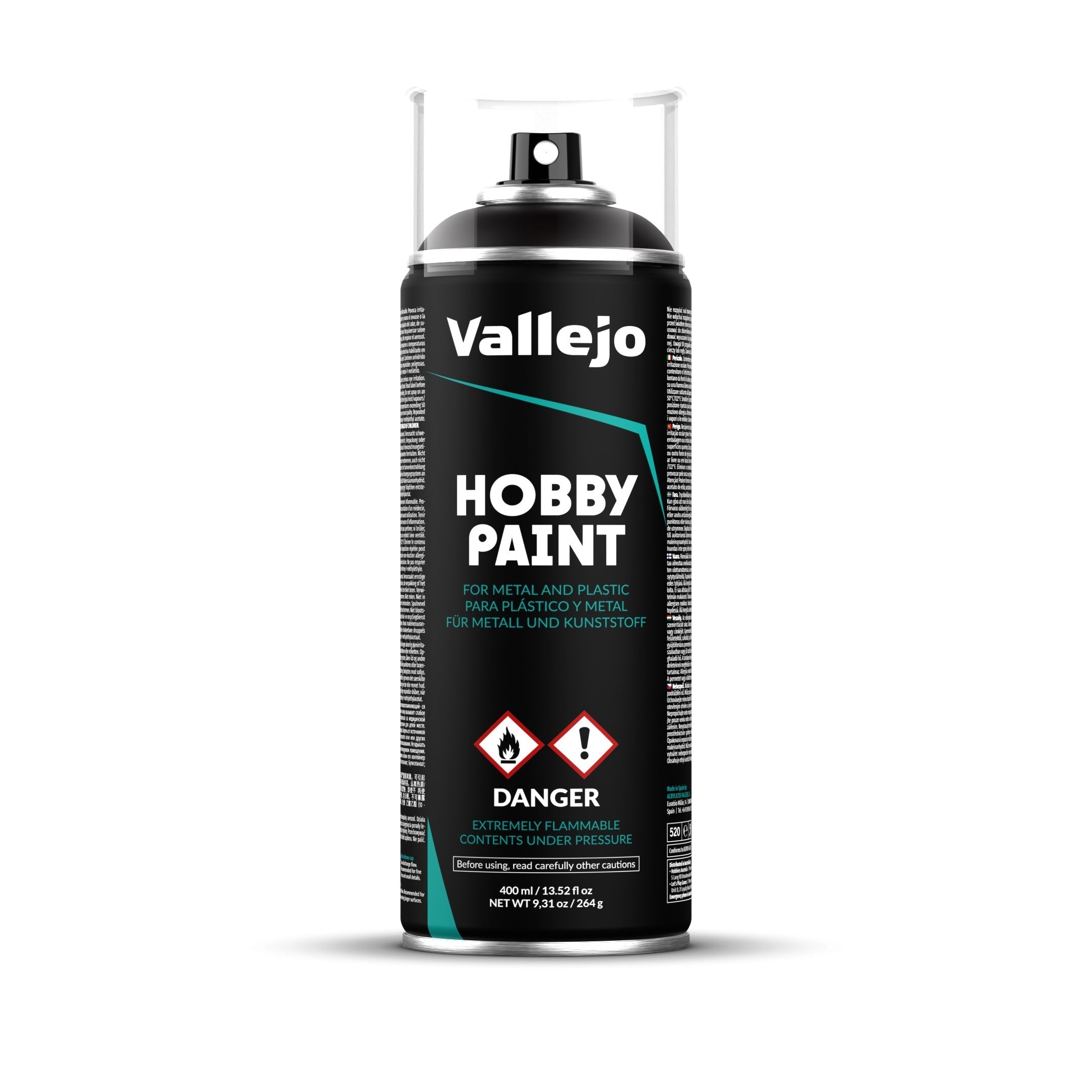 Vallejo Aerosol Spray Primer - Black 400ml
