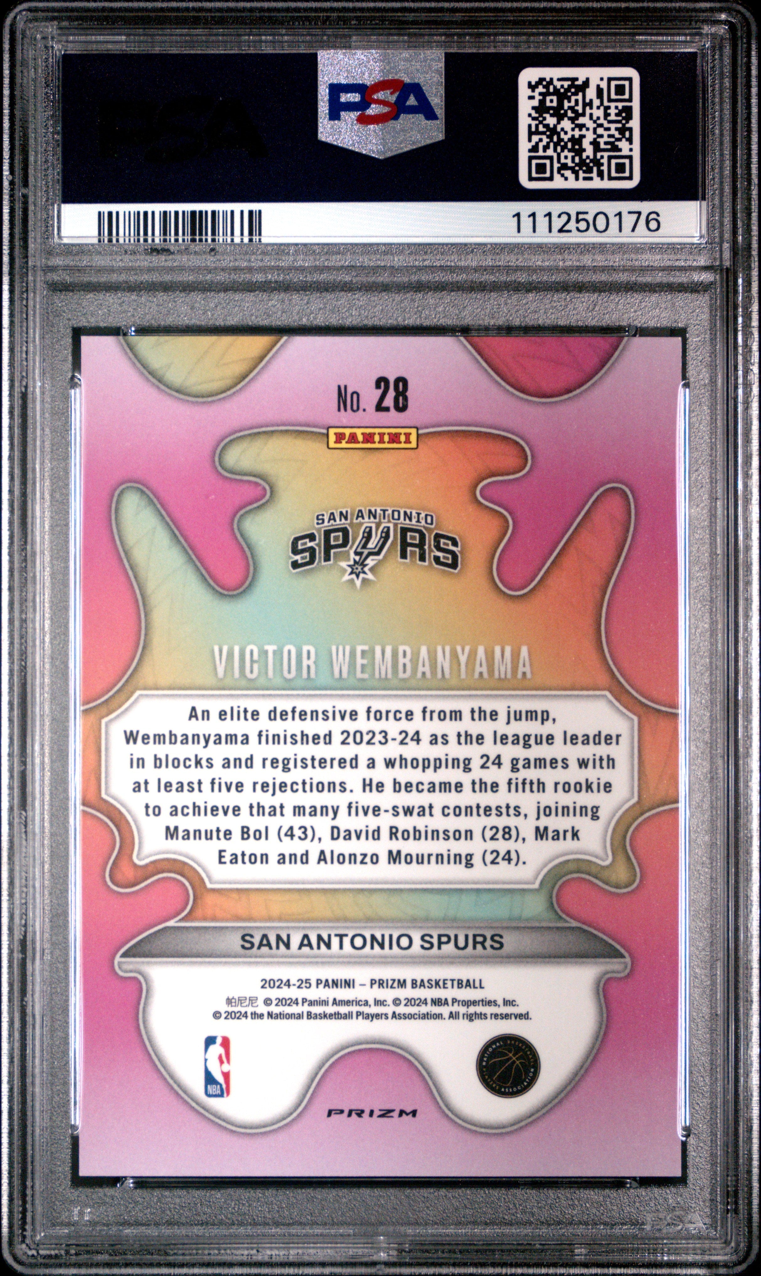 2024 Panini Prizm Groovy #28 - Victor Wembanyama - PSA Graded Card