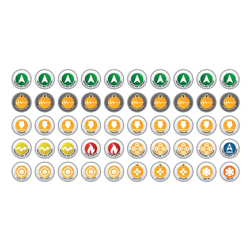 Micro Art Studio - Infinity Token Sets - N4 Infinity Tokens Starter Set (50) w. Orders Green