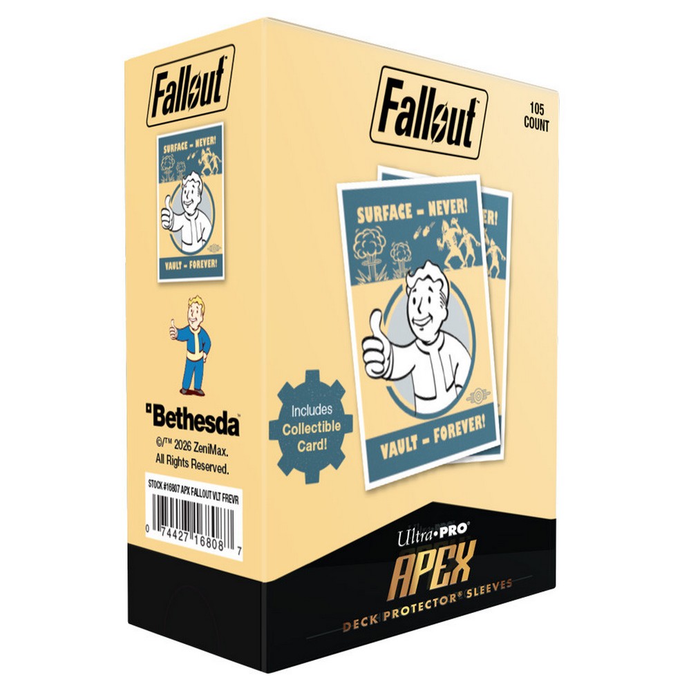 PREORDER U2 Ultra Pro: UP16808 Fallout - Vault Boy - Surface-Never! Vault-Forever! 105ct APEX DECK PROTECTOR