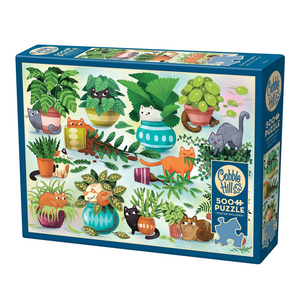 PREORDER Puzzle - Cobble Hill - Cats vs. Plants 500pc