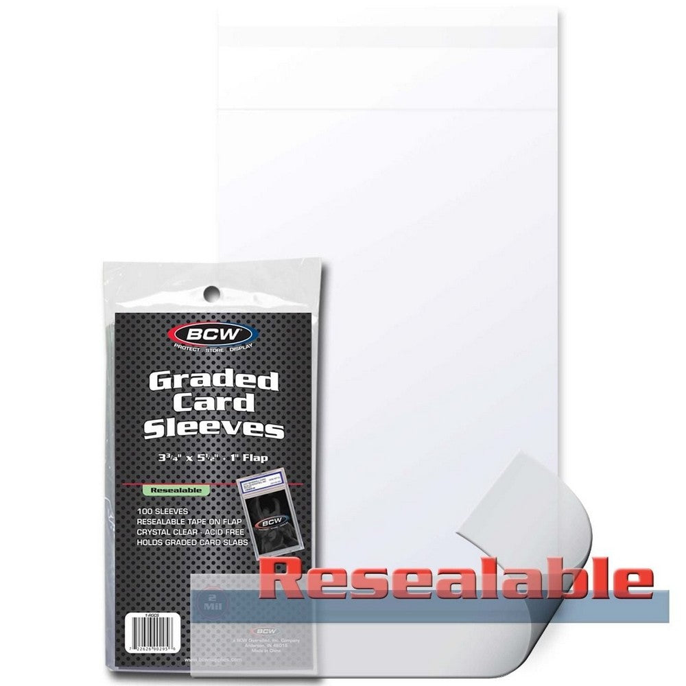 PREORDER BCW - Card Sleeves - Resealable Graded Card Sleeves - 3 3/4 X 5 1/2