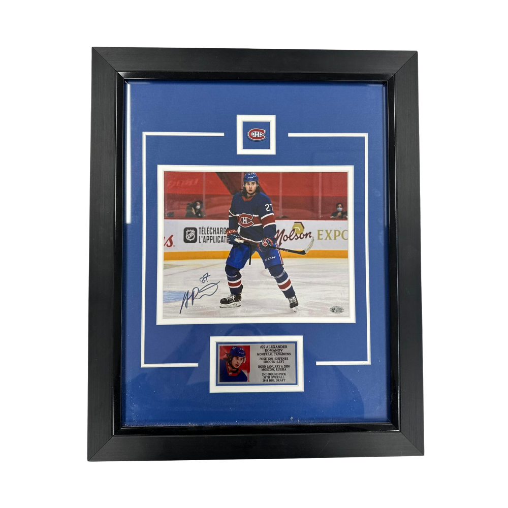 Cadre Photo De Hockey Autographié - Alexander Romanov (21 x 17)