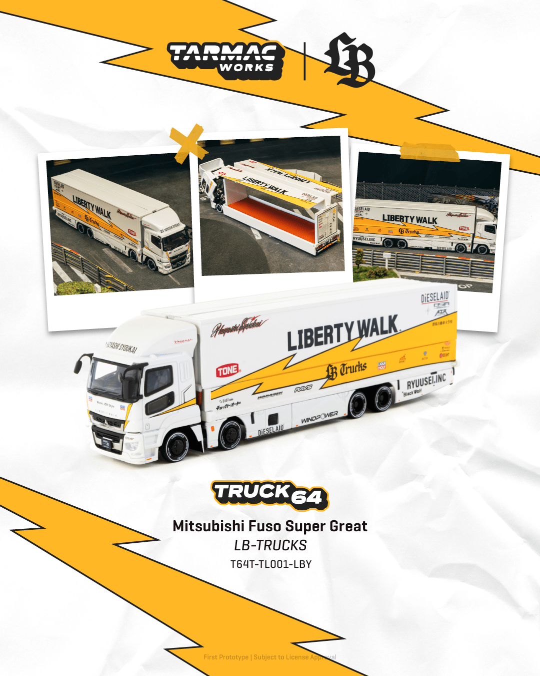 (PRE-ORDER) TARMAC TRUCK64 1:64 Mitsubishi Fuso Super Great LB-TRUCKS T64T-TL001-LBY