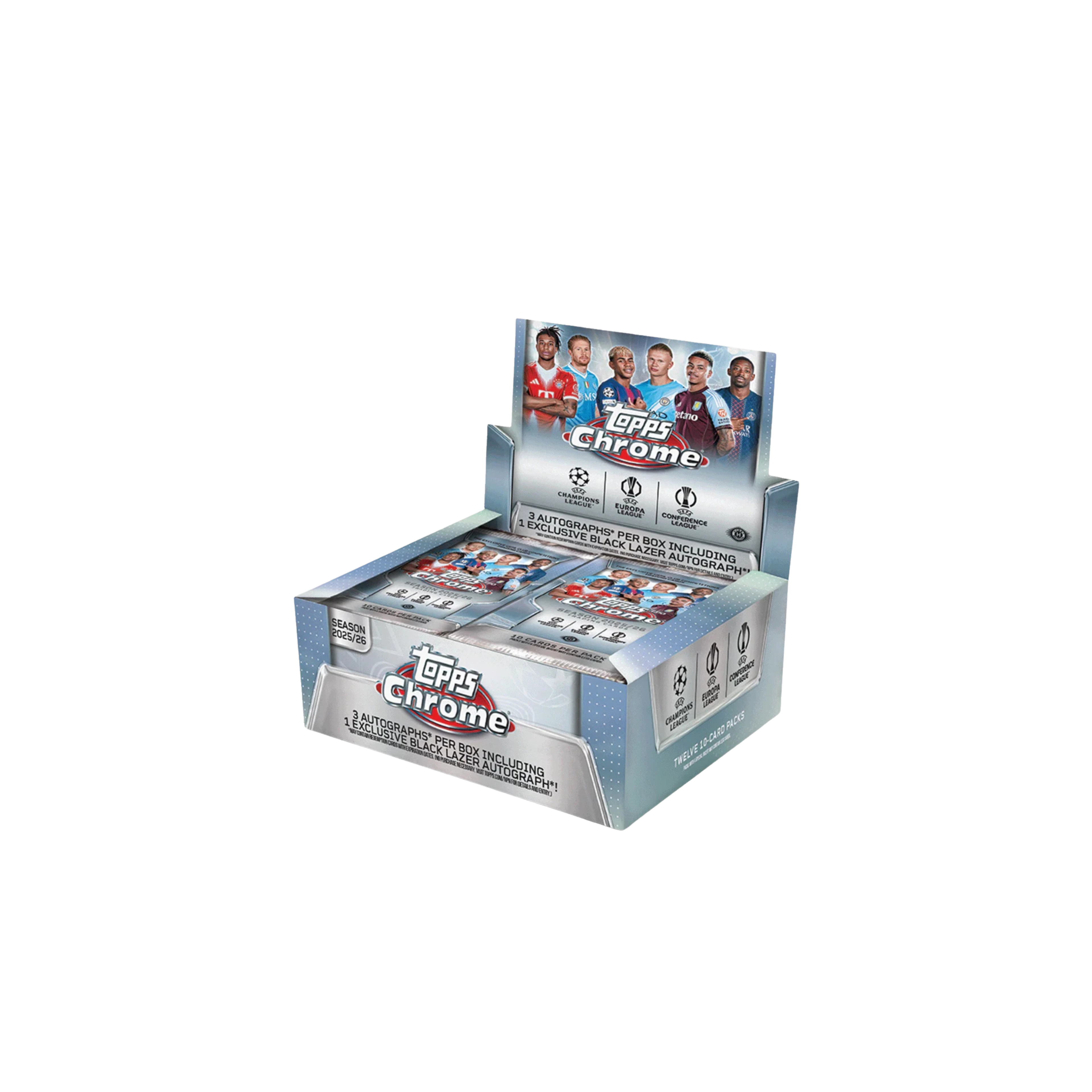 2025-26 Topps UEFA Club Competitions Chrome Soccer Jumbo 8 Box Case
