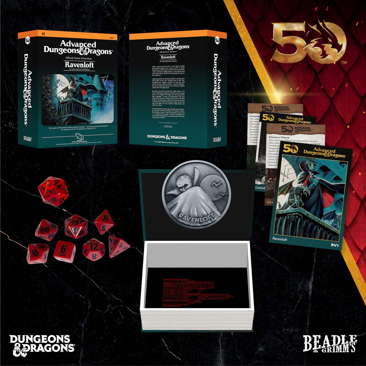Beadle & Grimms Classic Module Collection Ravenloft Dice & Accessories Set D&D 50th