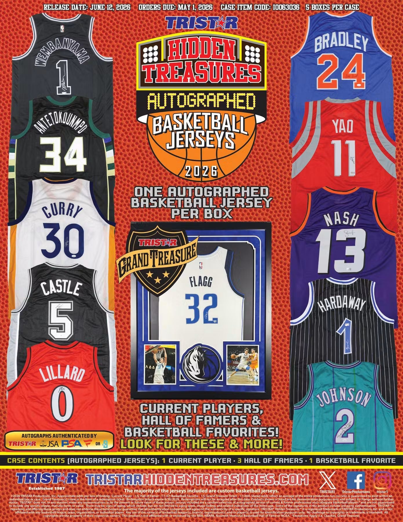 TriStar - 2026 - Hidden Treasures - Autographed Basketball Jersey - Hobby Box